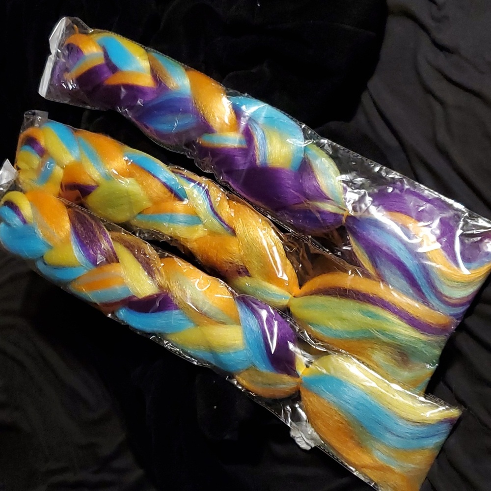 24 inch rainbow hair braiding extensions